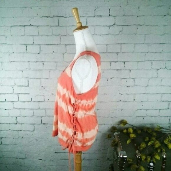 Others Follow Laced Side Tie Dye Tank Top in Coral in Medium - Picture 2 of 7